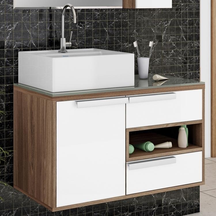 Gabinete para Banheiro Itatiaia Luna IGBD1G2 80 (Não Acompanha Cuba) Carvalho -> Gabinete Para Banheiro Branco Com Cuba Gabinete para Banheiro Itatiaia Luna IGBD1G2 80 (Não Acompanha Cuba) Carvalho -> Gabinete Para Banheiro Branco Com Cuba