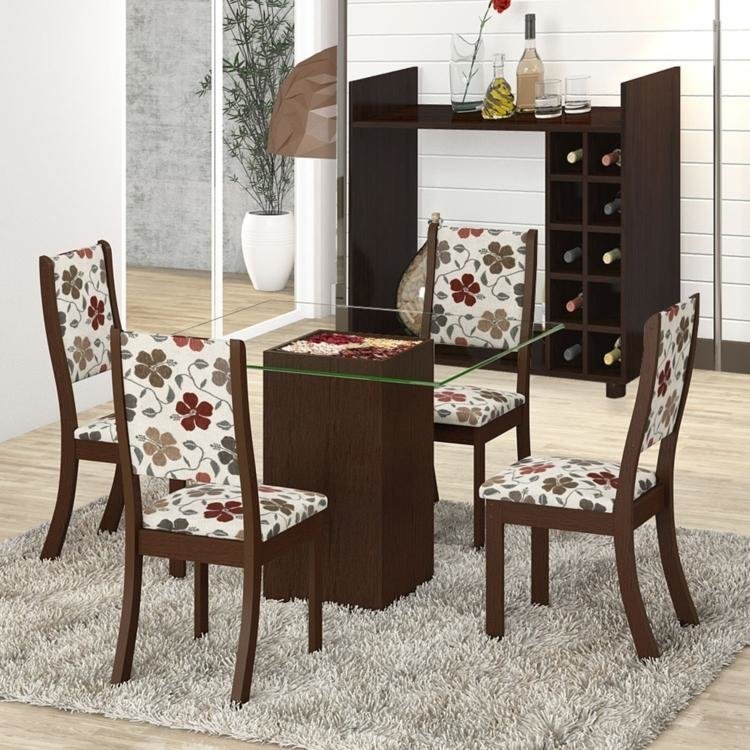 Conjunto Sala De Jantar Etna ~ Conjunto para Sala de Jantar Mesa e 4 Cadeiras com Bar Viero Via Choco Conjunto Sala De Jantar Etna ~ Conjunto para Sala de Jantar Mesa e 4 Cadeiras com Bar Viero Via Choco