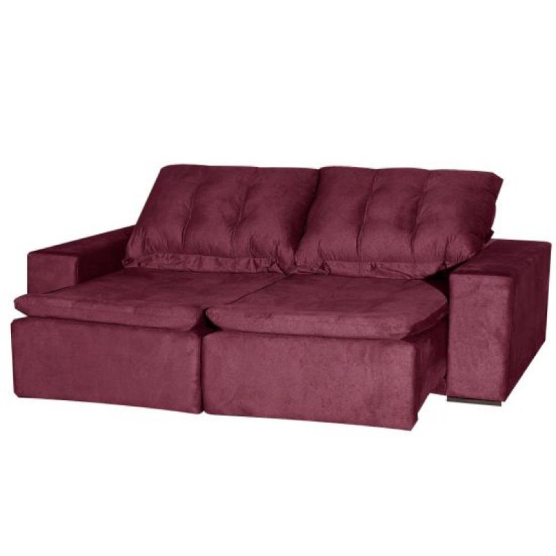 Sofá Bom Pastor Diamond Retrátil e Reclinável em Tecido Veludo Penna