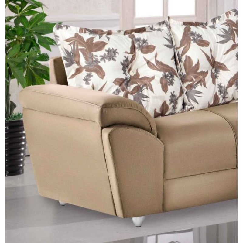 Sofá de Canto Umaflex Toronto com 4 Lugares em Tecido Suede liso Nescau