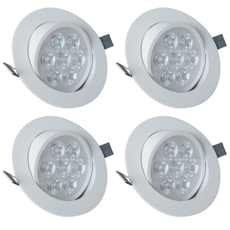 Spot Dicróica Led Direcional 7w Branco Frio Redondo Kit 4 MadeiraMadeira