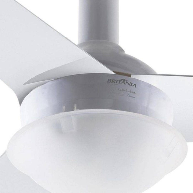 Ventilador De Teto Britânia Cancun, 3 Velocidades, Luminária Para Duas
